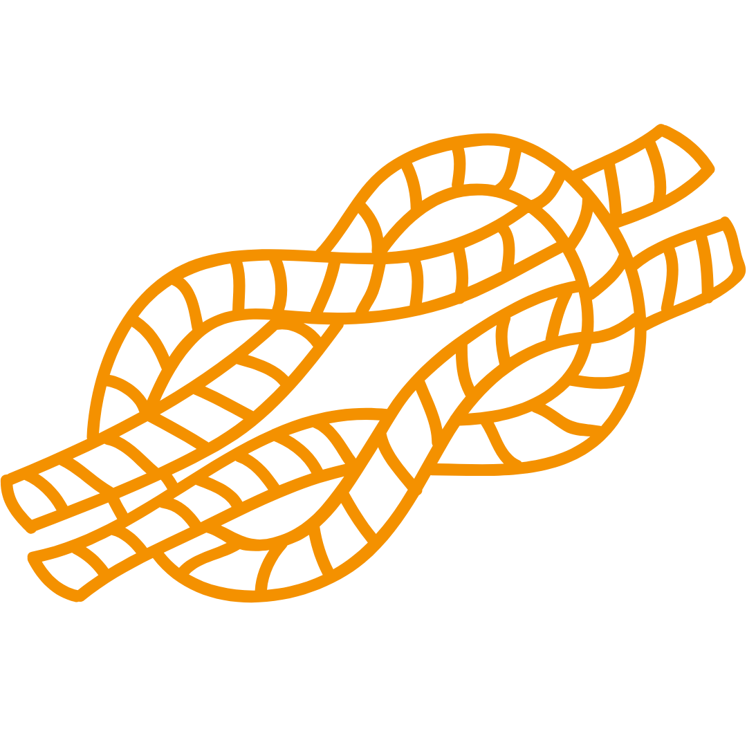 Oranges Icon eines Seils.
